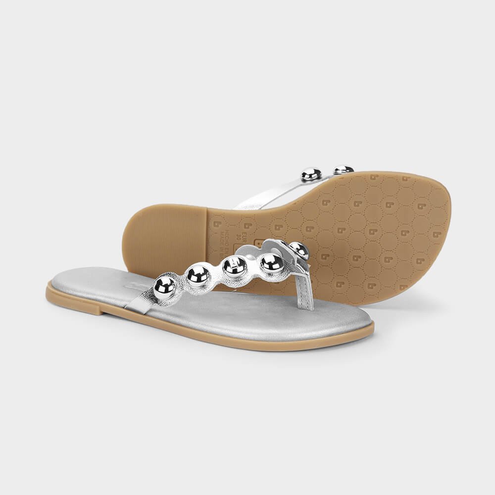 Chinelo Infantil Bibi Shine Kids Prata Prata 4