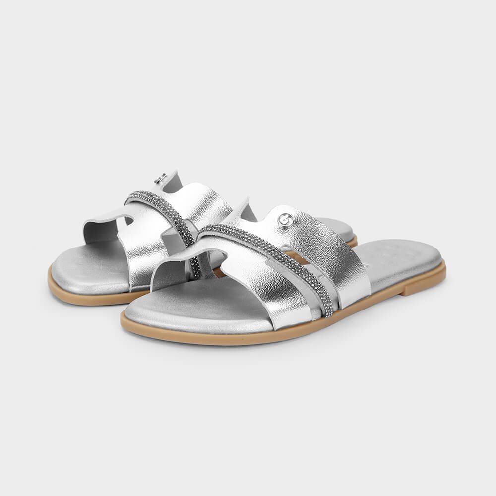 Chinelo Infantil Bibi Shine Kids Prata Prata 2