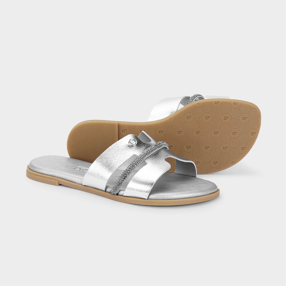 Chinelo Infantil Bibi Shine Kids Prata Prata 4