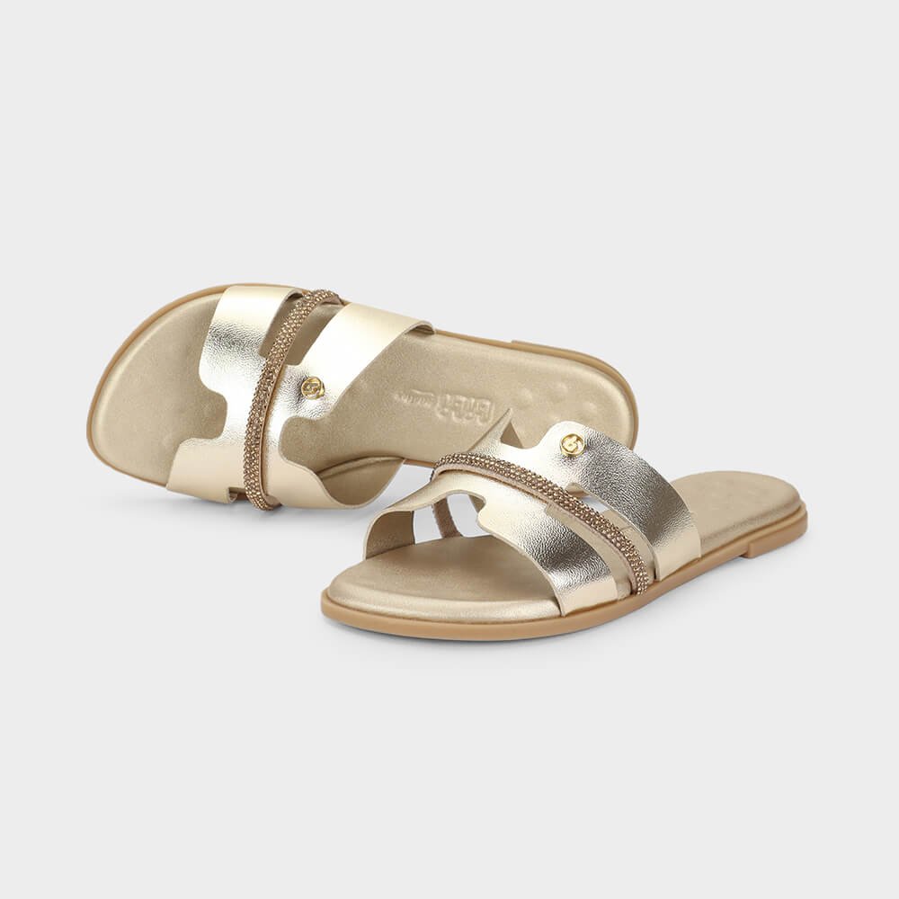 Chinelo Infantil Bibi Shine Kids Dourado Dourado 3