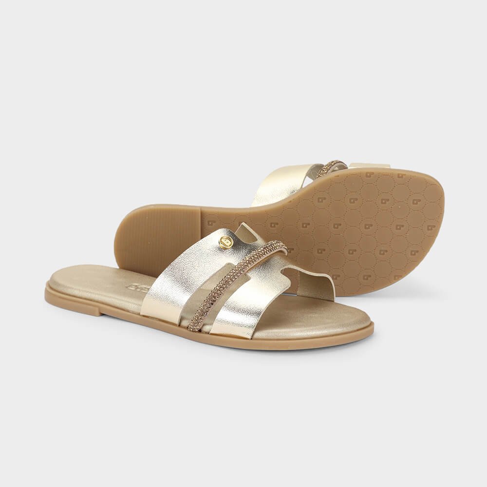 Chinelo Infantil Bibi Shine Kids Dourado Dourado 4