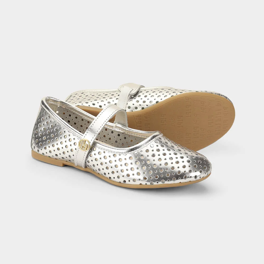 Sapatilha Infantil Bibi Ballerina Basic Prata Prata 4