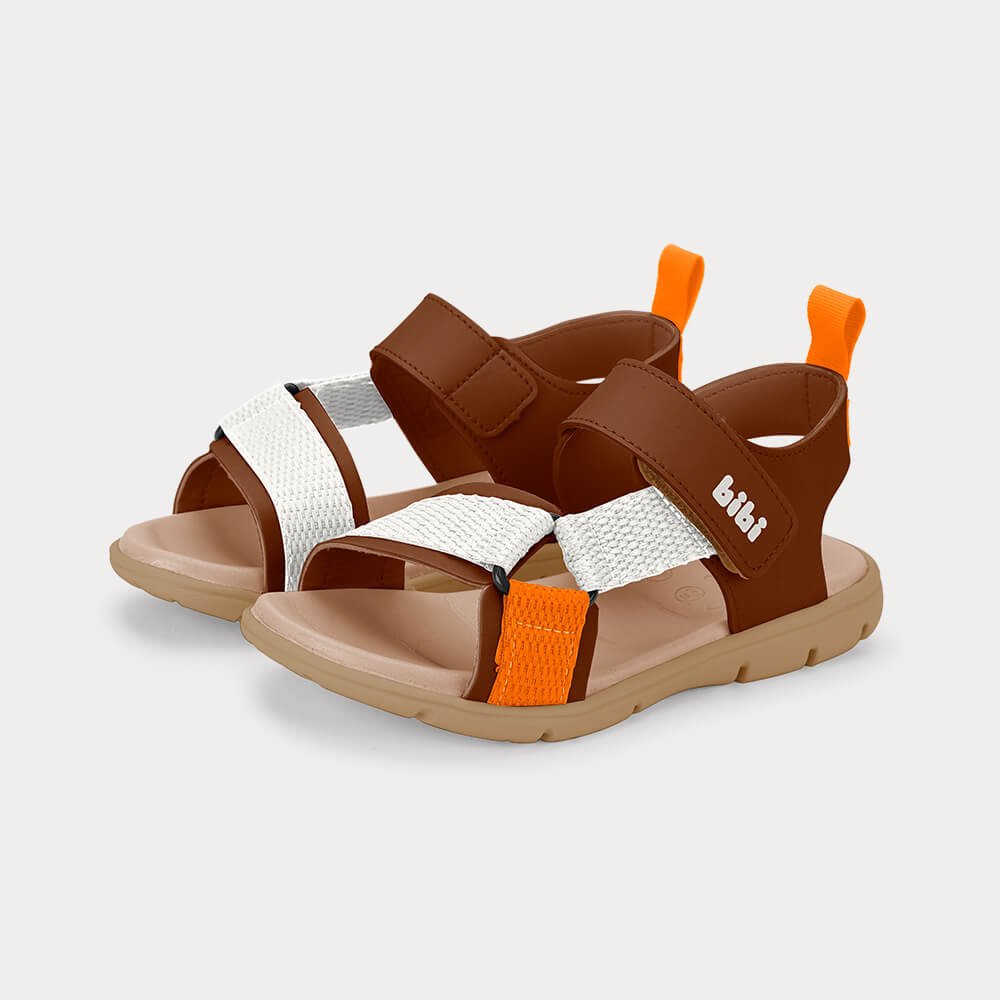 Sandália Infantil Bibi Sandals Kids Marrom com Laranja Marrom/Laranja 2