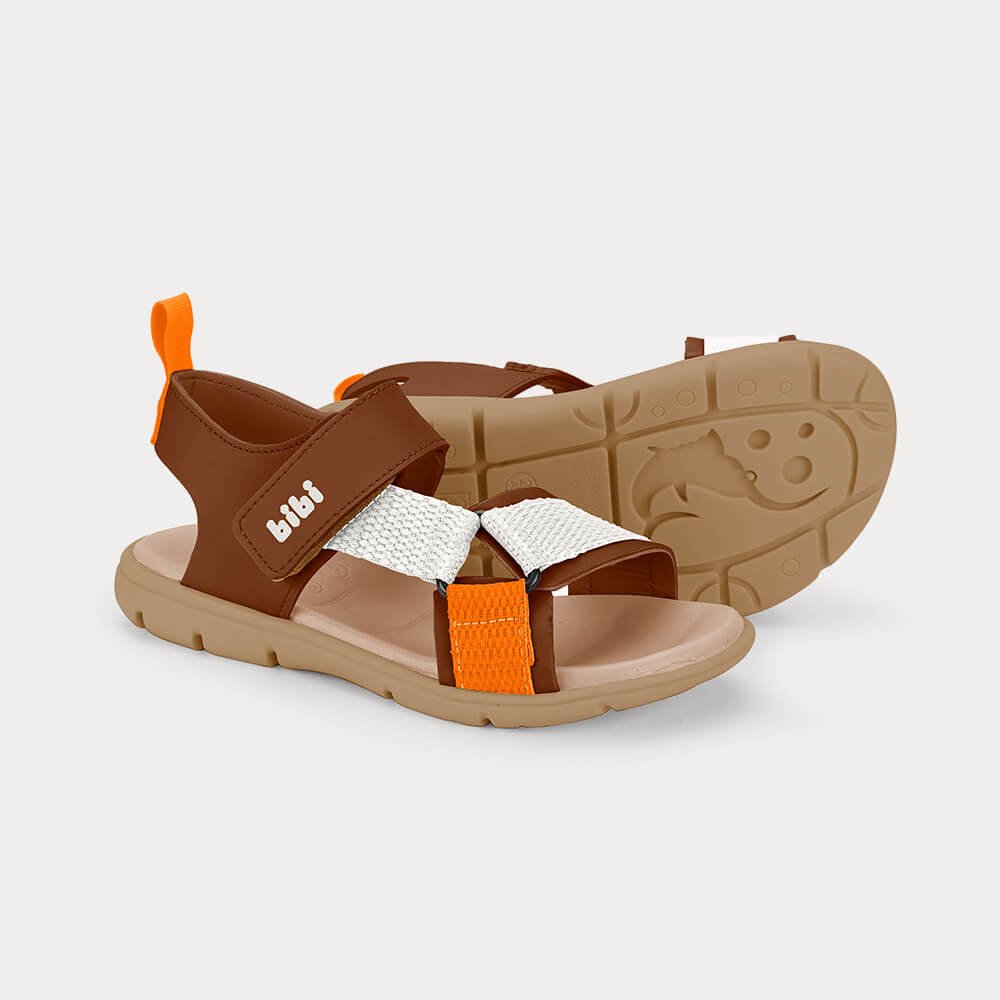 Sandália Infantil Bibi Sandals Kids Marrom com Laranja Marrom/Laranja 3
