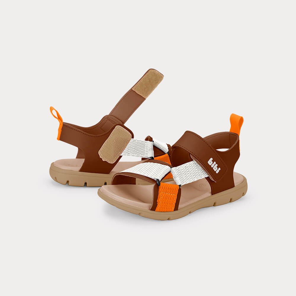 Sandália Infantil Bibi Sandals Kids Marrom com Laranja Marrom/Laranja 4
