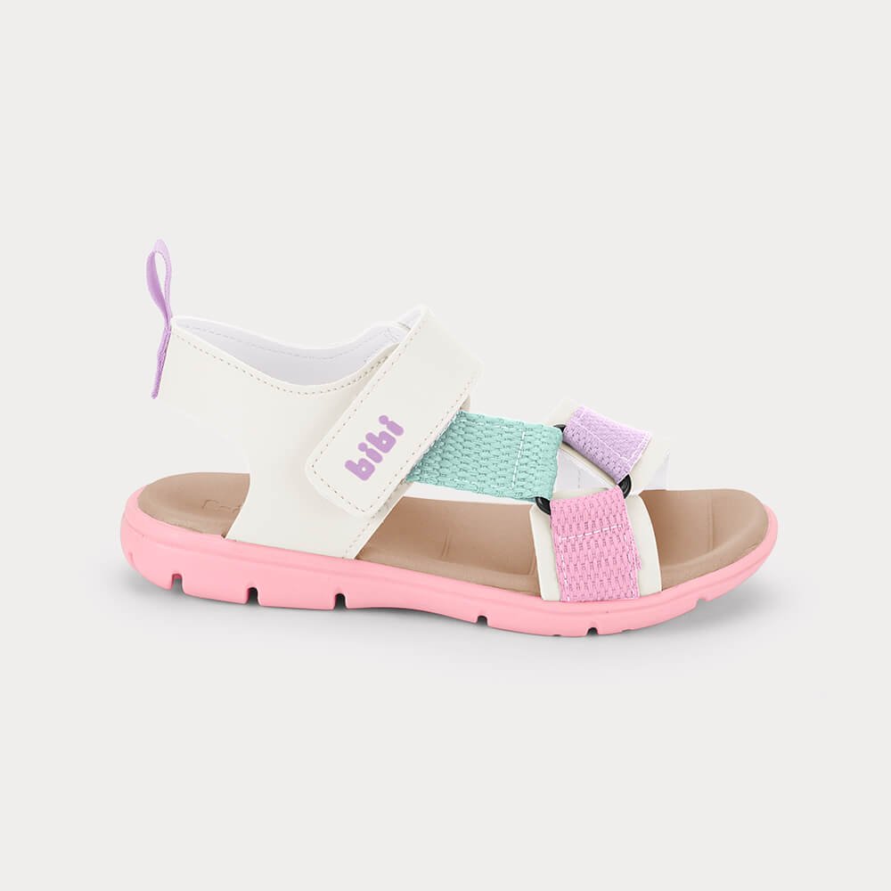Sandália Infantil Bibi Sandals Kids Rosa com Bege