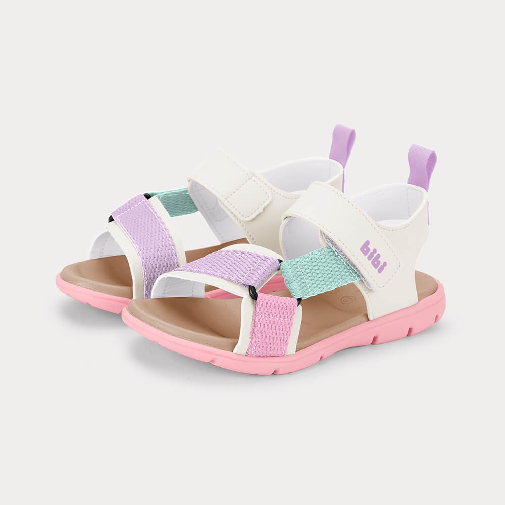 Sandália Infantil Bibi Sandals Kids Rosa com Bege Multicores 2