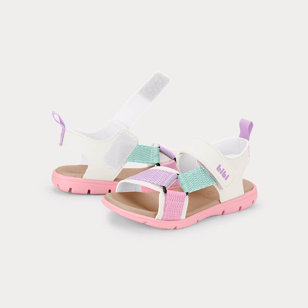 Sandália Infantil Bibi Sandals Kids Rosa com Bege Multicores 4