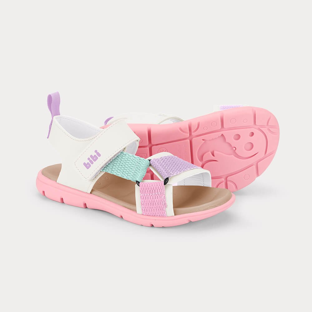 Sandália Infantil Bibi Sandals Kids Rosa com Bege Multicores 3
