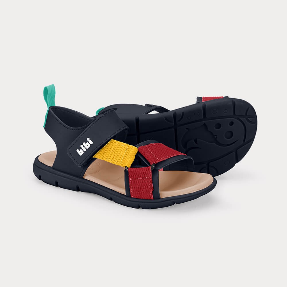 Sandália Infantil Bibi Sandals Kids Azul com Vermelho Multicores 3