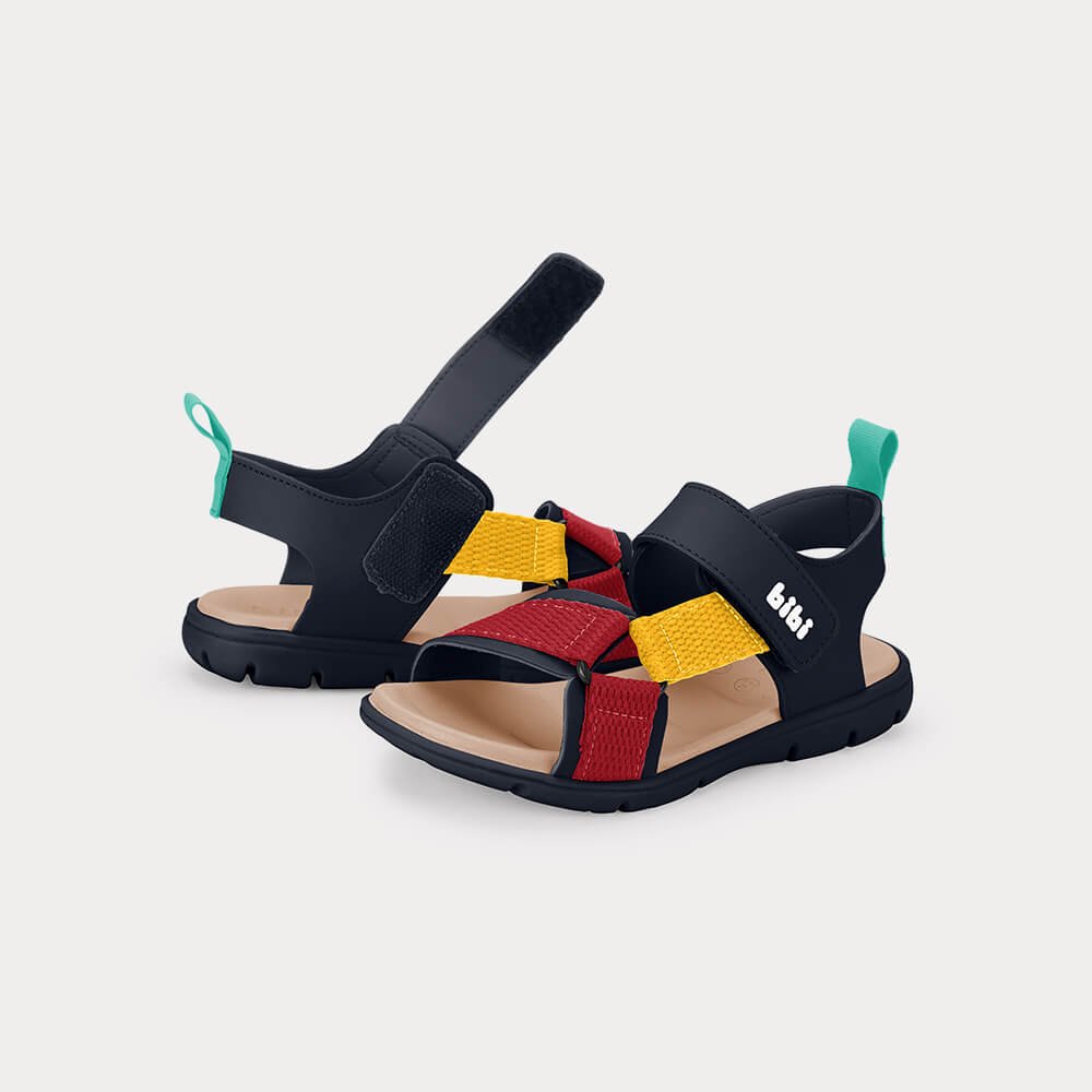 Sandália Infantil Bibi Sandals Kids Azul com Vermelho Multicores 4