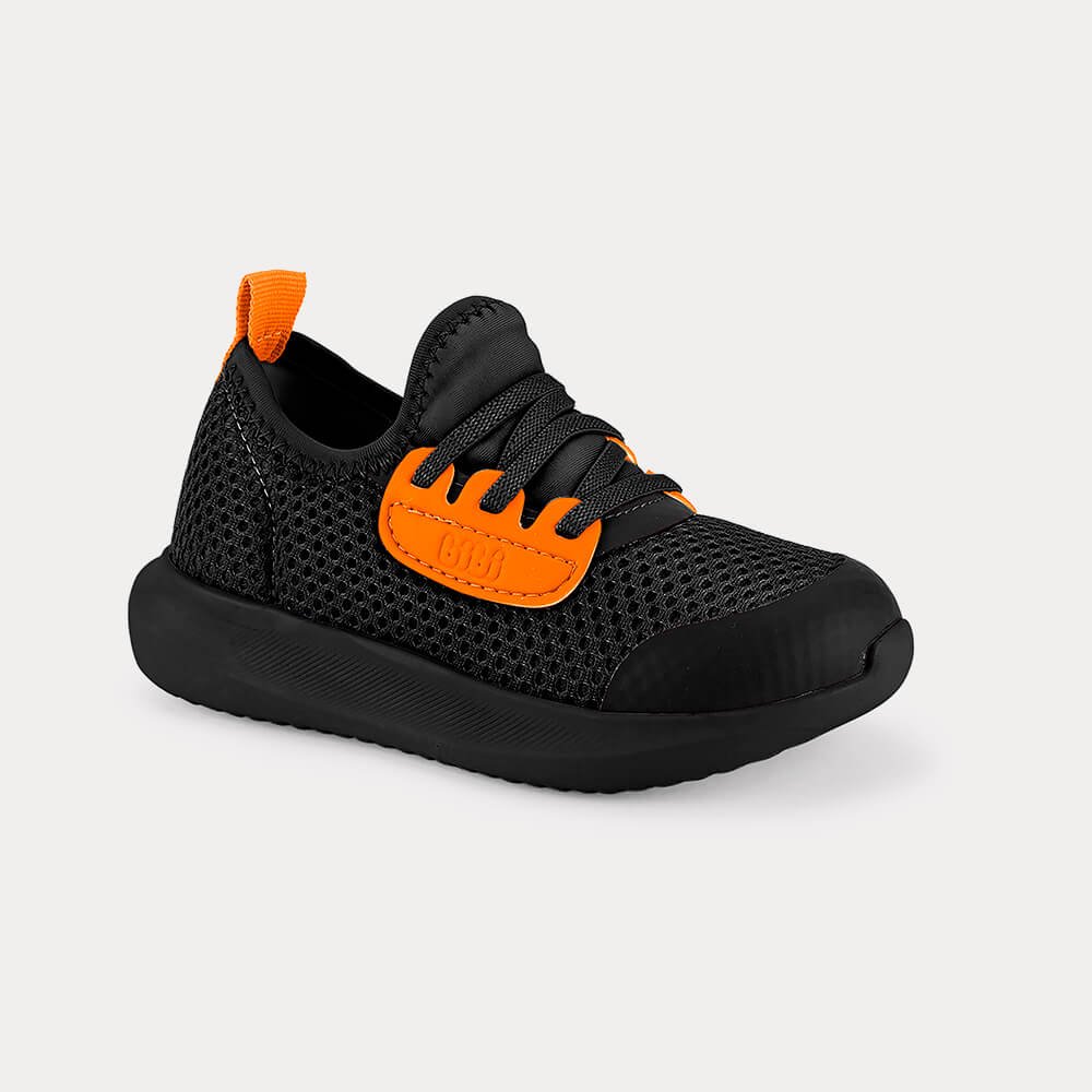 Tênis Infantil Bibi Flash Preto com Laranja Preto/Laranja 3