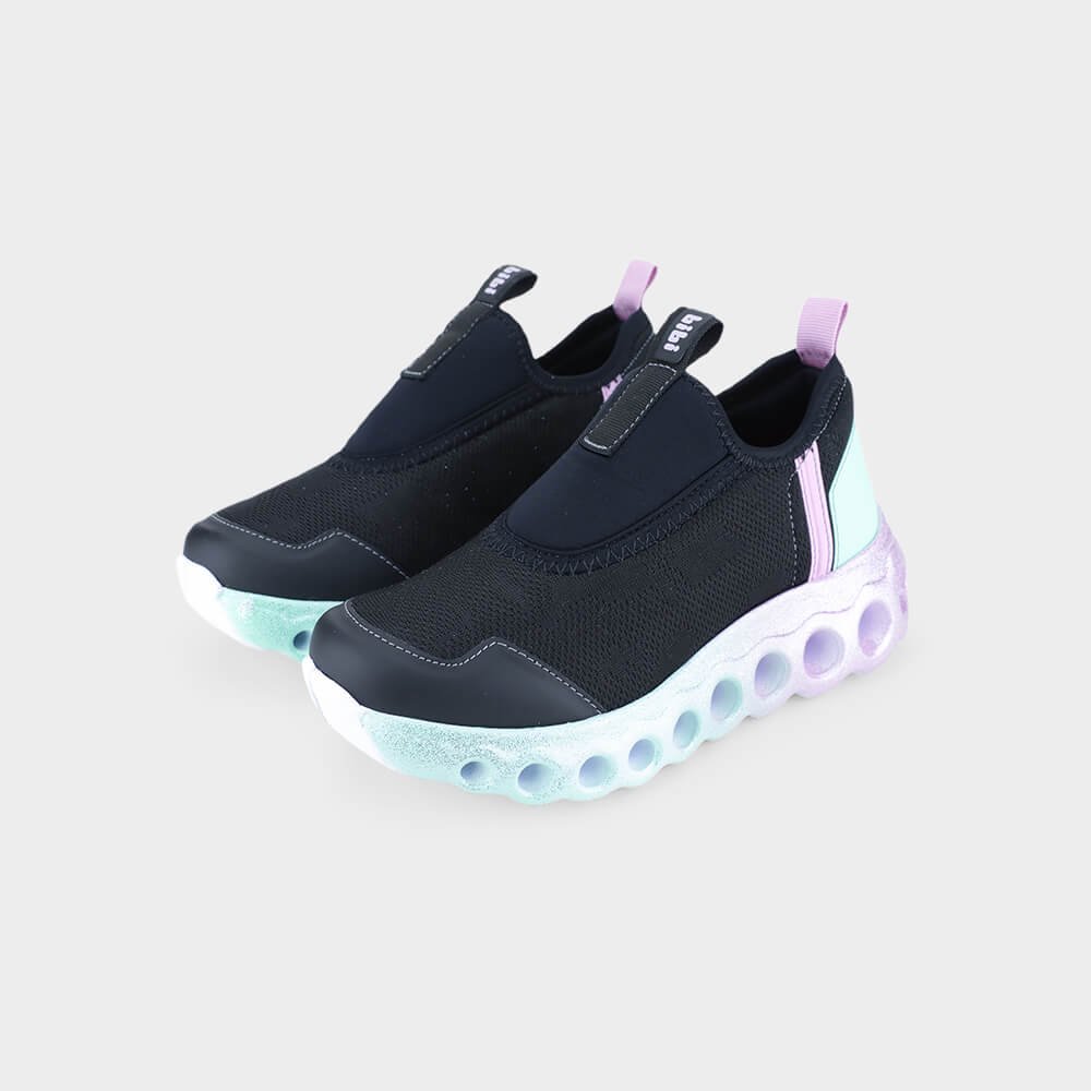Tênis Infantil Bibi Roller Sport Preto com Lilás Preto 2
