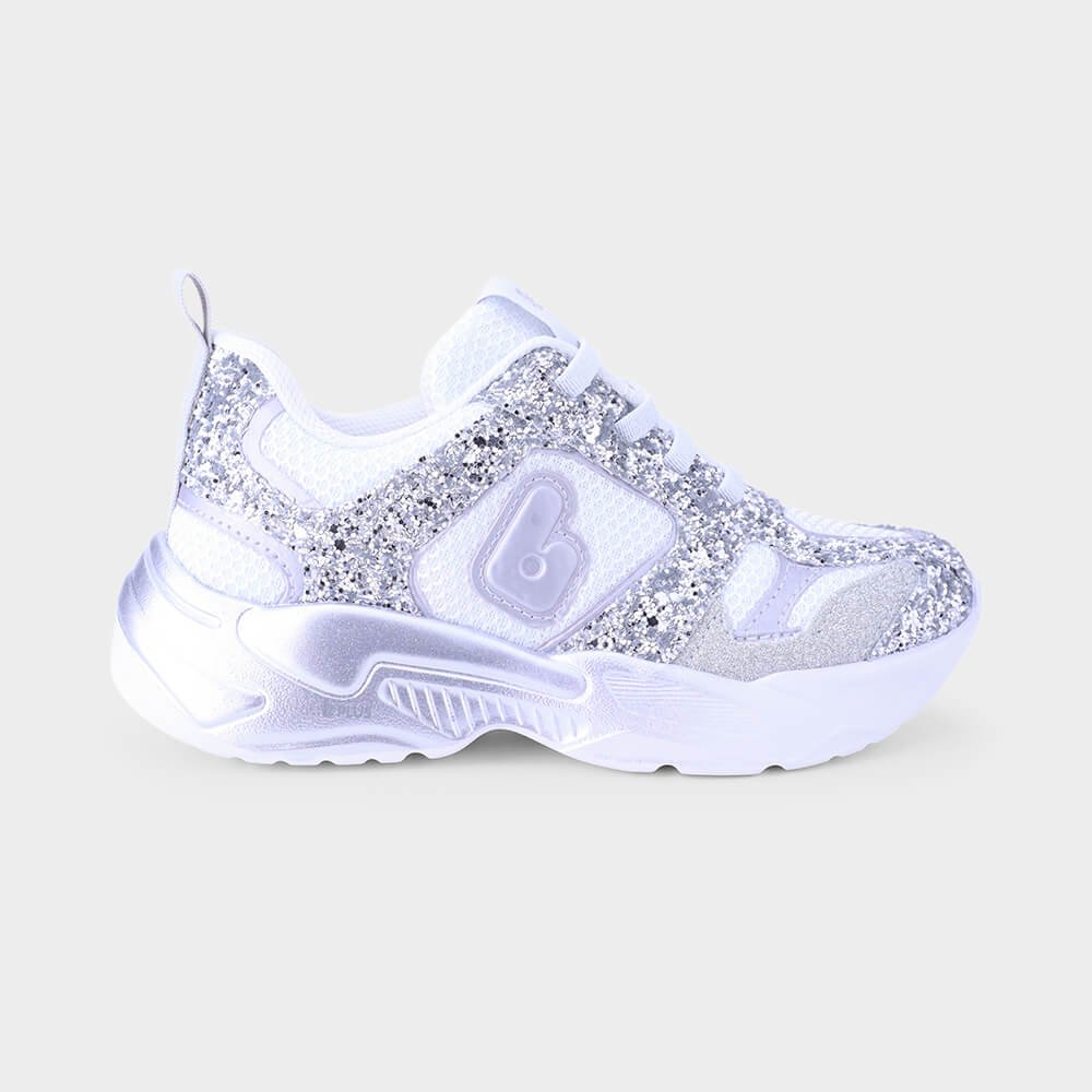 Tênis Infantil Bibi Pegasus de Glitter Prata