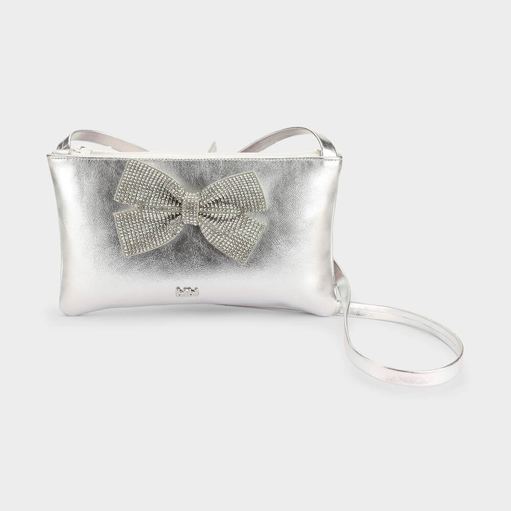 Bolsa Infantil Bibi Prata com Laço