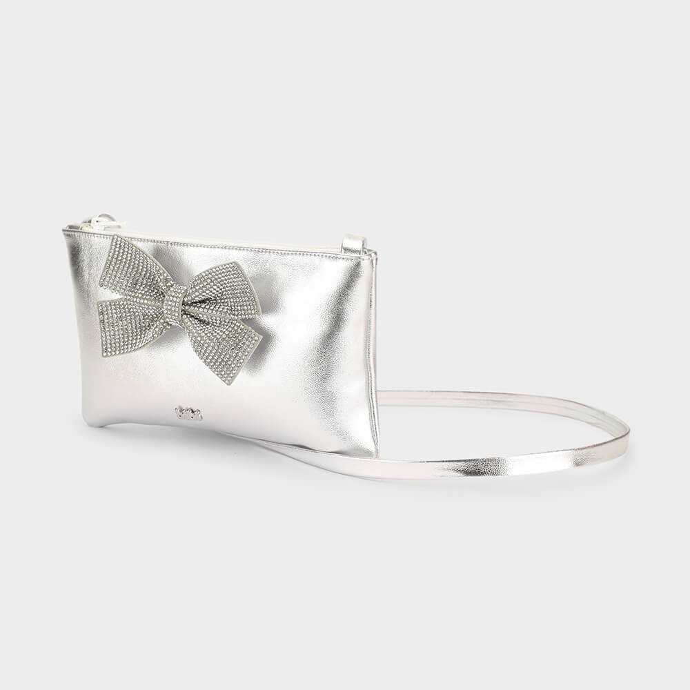 Bolsa Infantil Bibi Prata com Laço Prata 2