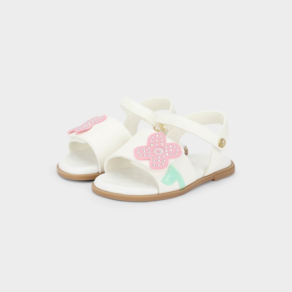 Sandália Infantil Bibi Shine Mini Branca de Flor Branco 2