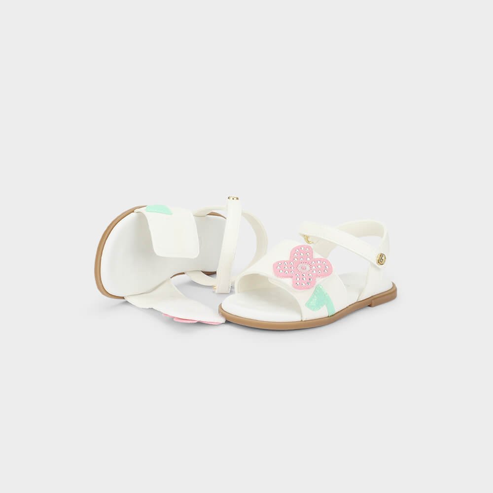 Sandália Infantil Bibi Shine Mini Branca de Flor Branco 3