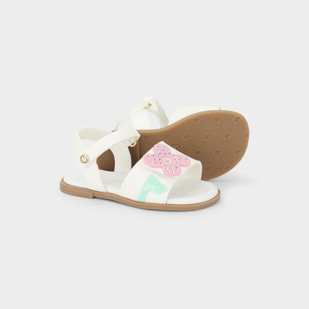Sandália Infantil Bibi Shine Mini Branca de Flor Branco 4