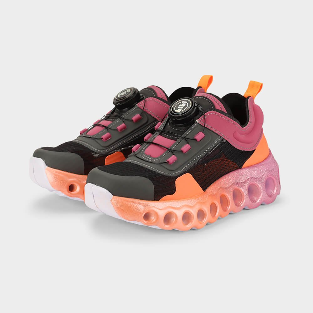 Tênis Infantil Bibi Roller Sport Preto Rosa com Laranja Preto/Rosa 2
