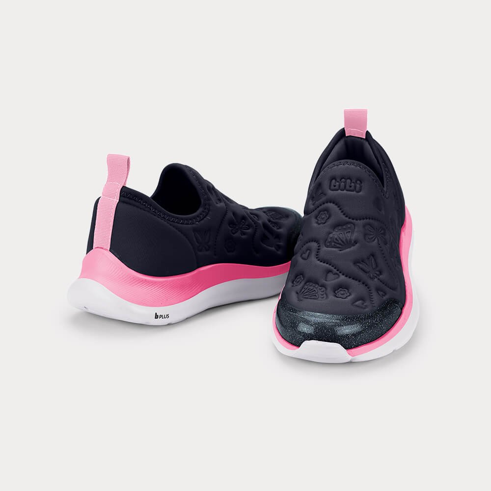 Tênis Infantil Bibi Action Azul Marinho com Rosa de Borboleta Azul Marinho 3