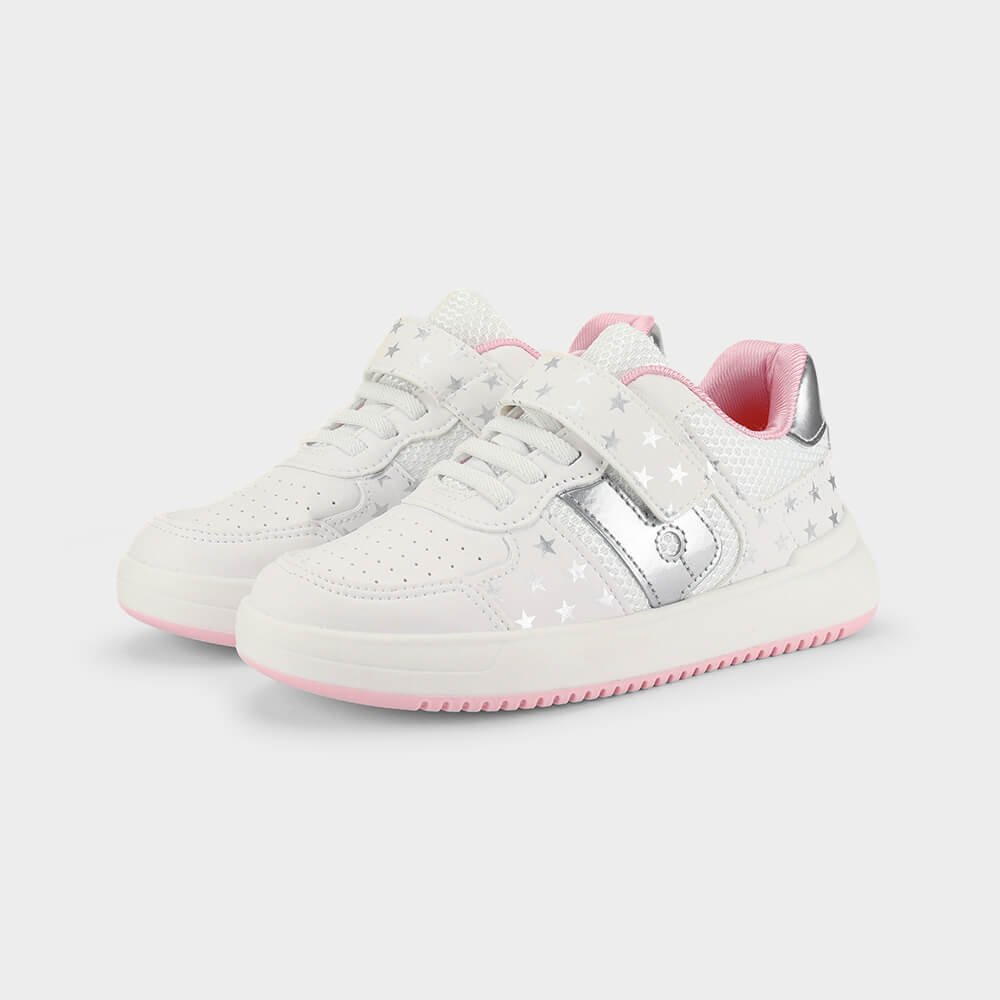 Tênis Infantil Bibi B College Branco com Prata de Estrelas Branco 2