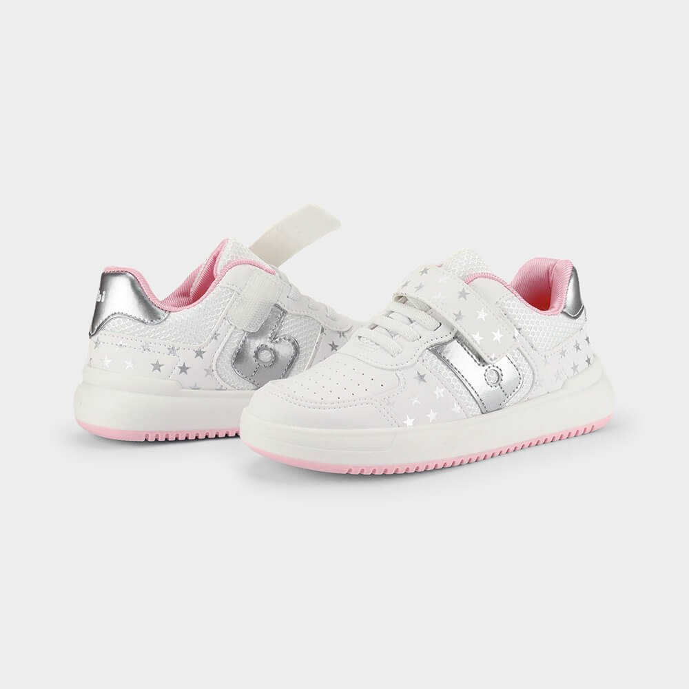 Tênis Infantil Bibi B College Branco com Prata de Estrelas Branco 3
