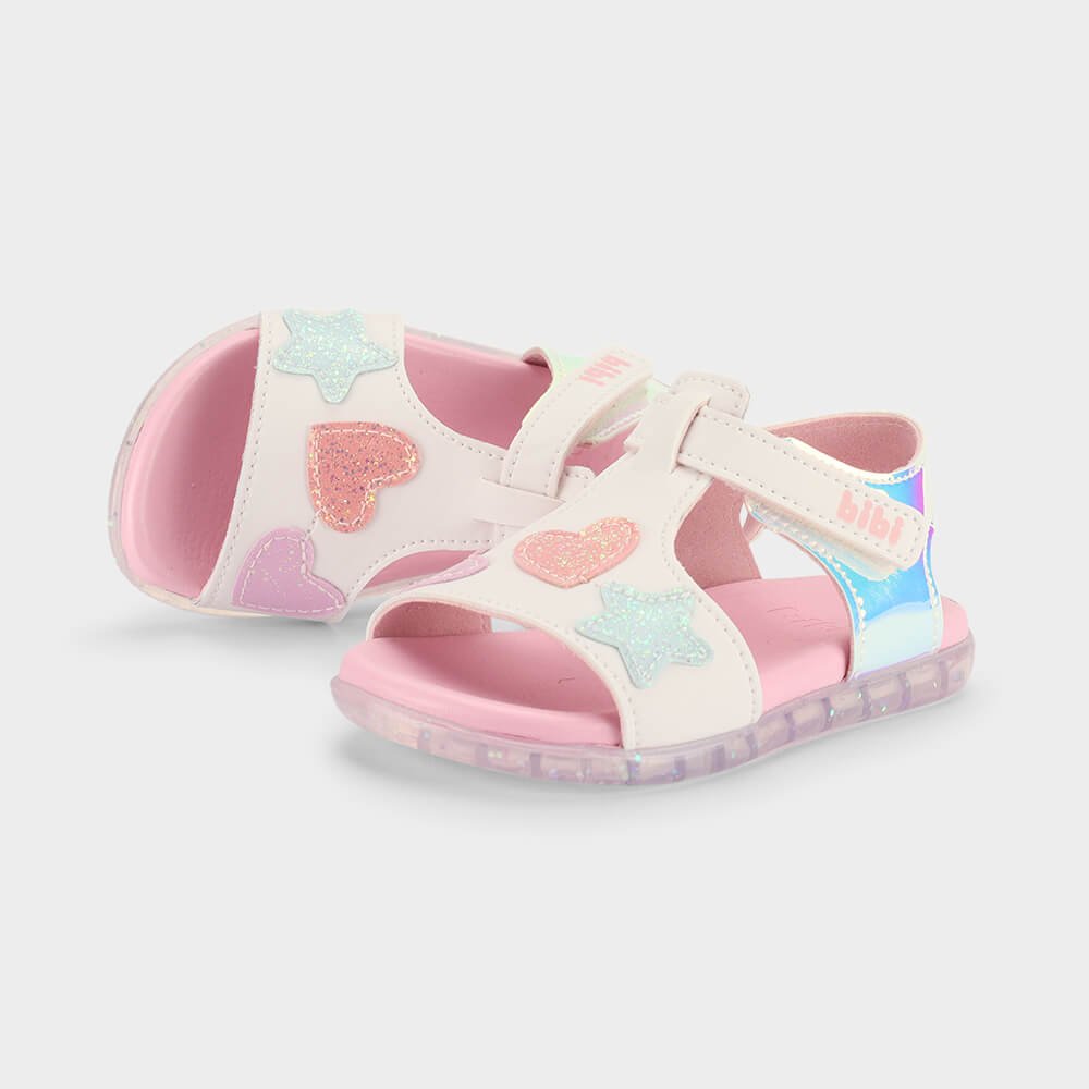 Sandália Infantil Bibi Baby Soft II Branca e Holográfica Branco 3