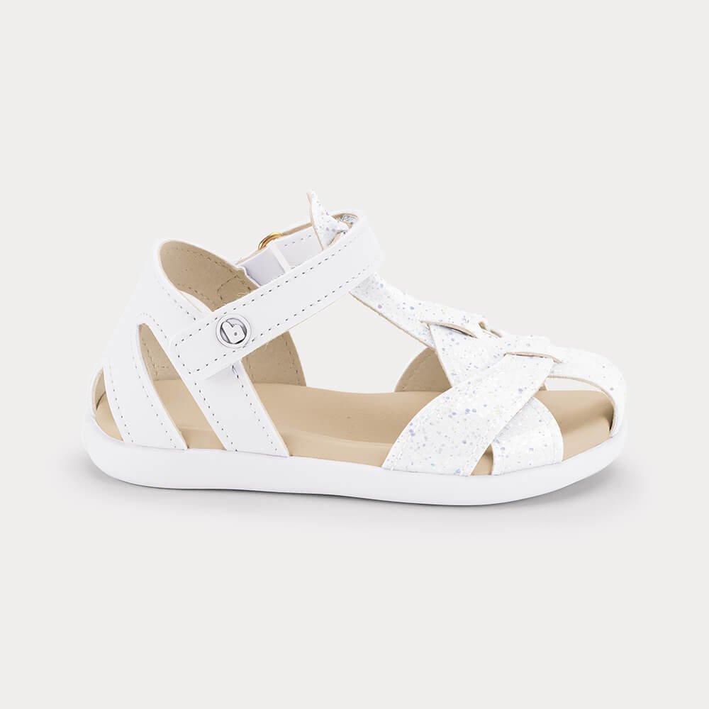 Sandália Infantil Bibi Baby Soft II Branca com Lilás
