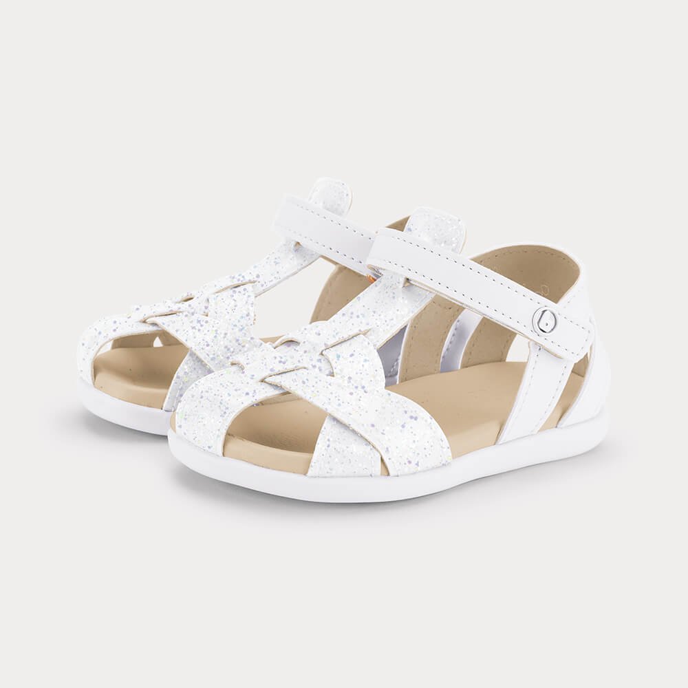 Sandália Infantil Bibi Baby Soft II Branca com Lilás Branco 2