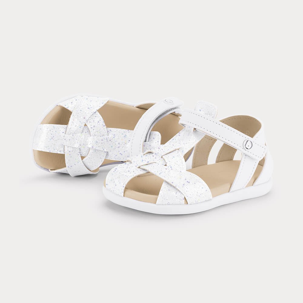 Sandália Infantil Bibi Baby Soft II Branca com Lilás Branco 3