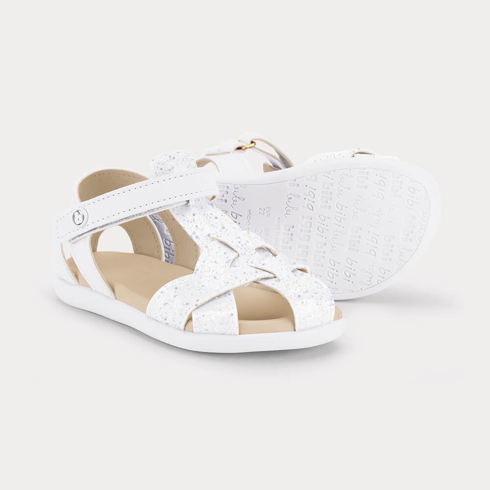 Sandália Infantil Bibi Baby Soft II Branca com Lilás Branco 4