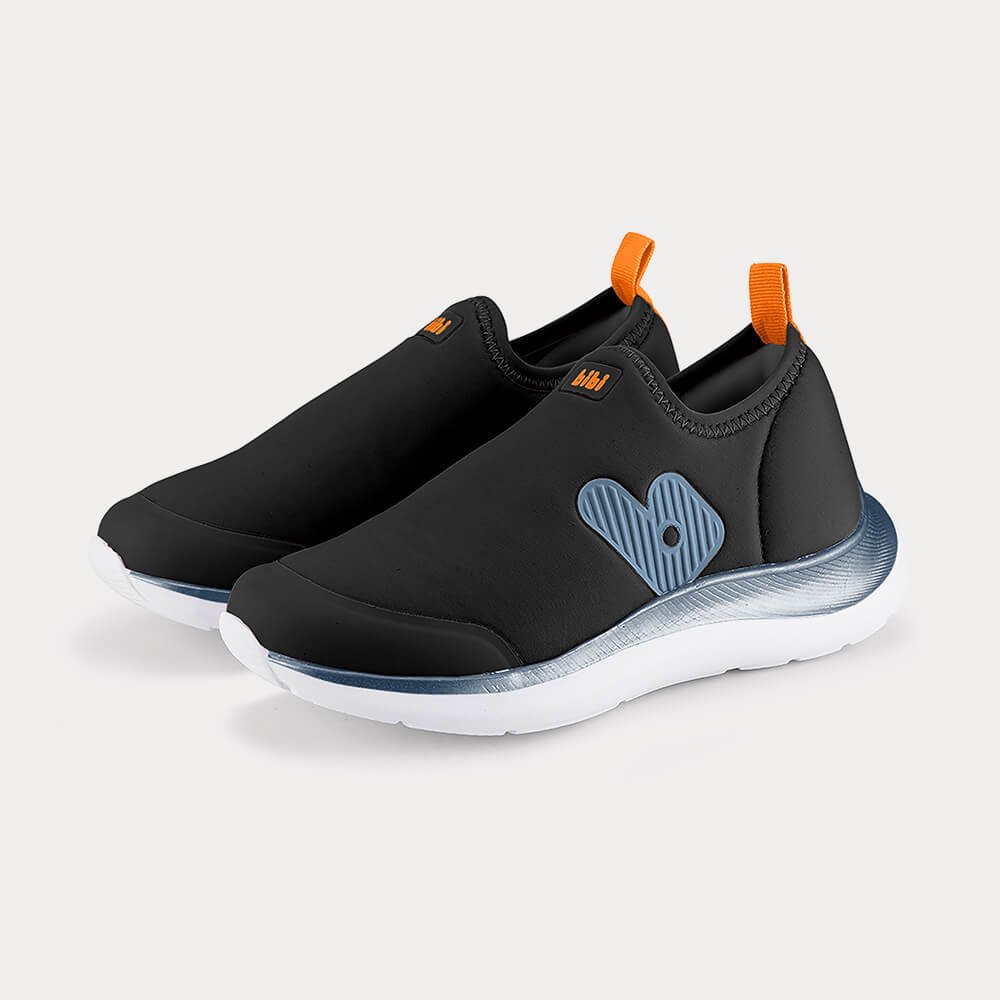 Tênis Infantil Bibi Action Preto com Laranja Preto 2