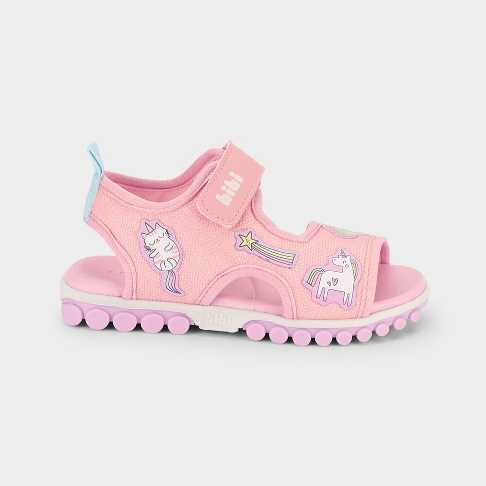 Sandália Infantil Bibi Summer Roller Sport 2.0 Rosa de Unicórnio