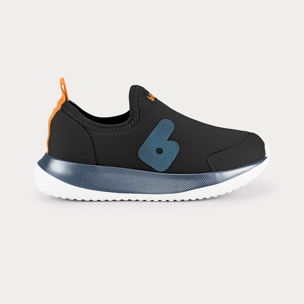 Tênis Infantil Bibi Flash Preto com Laranja