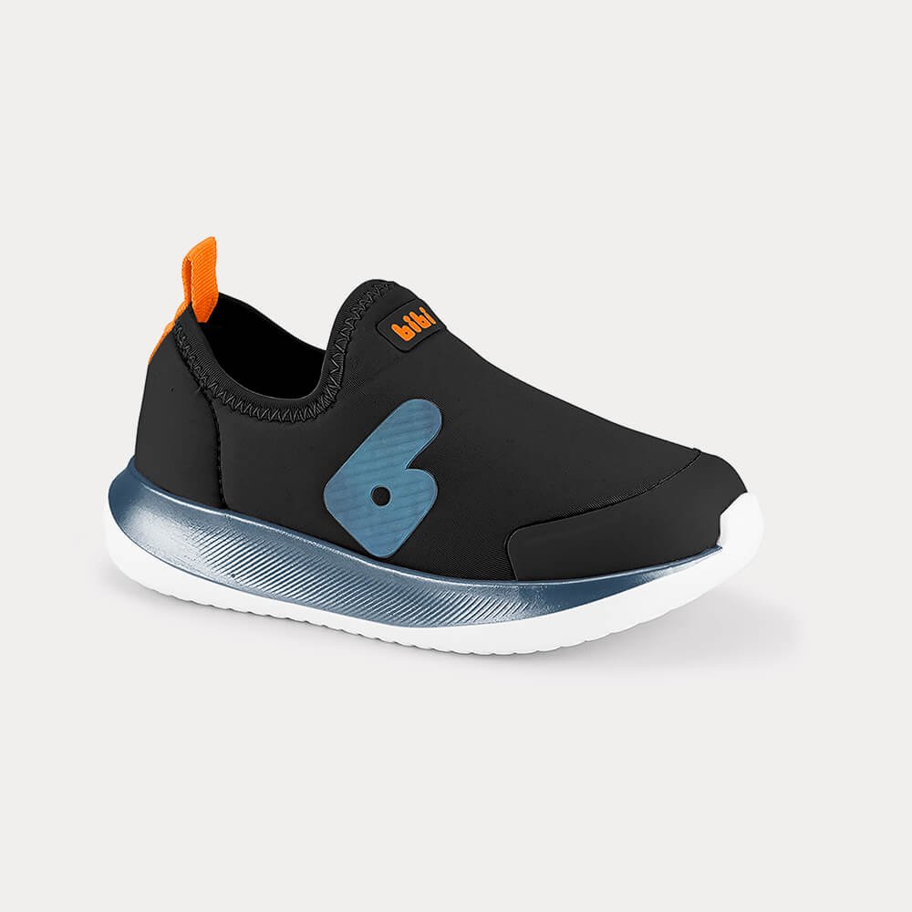 Tênis Infantil Bibi Flash Preto com Laranja Preto 3