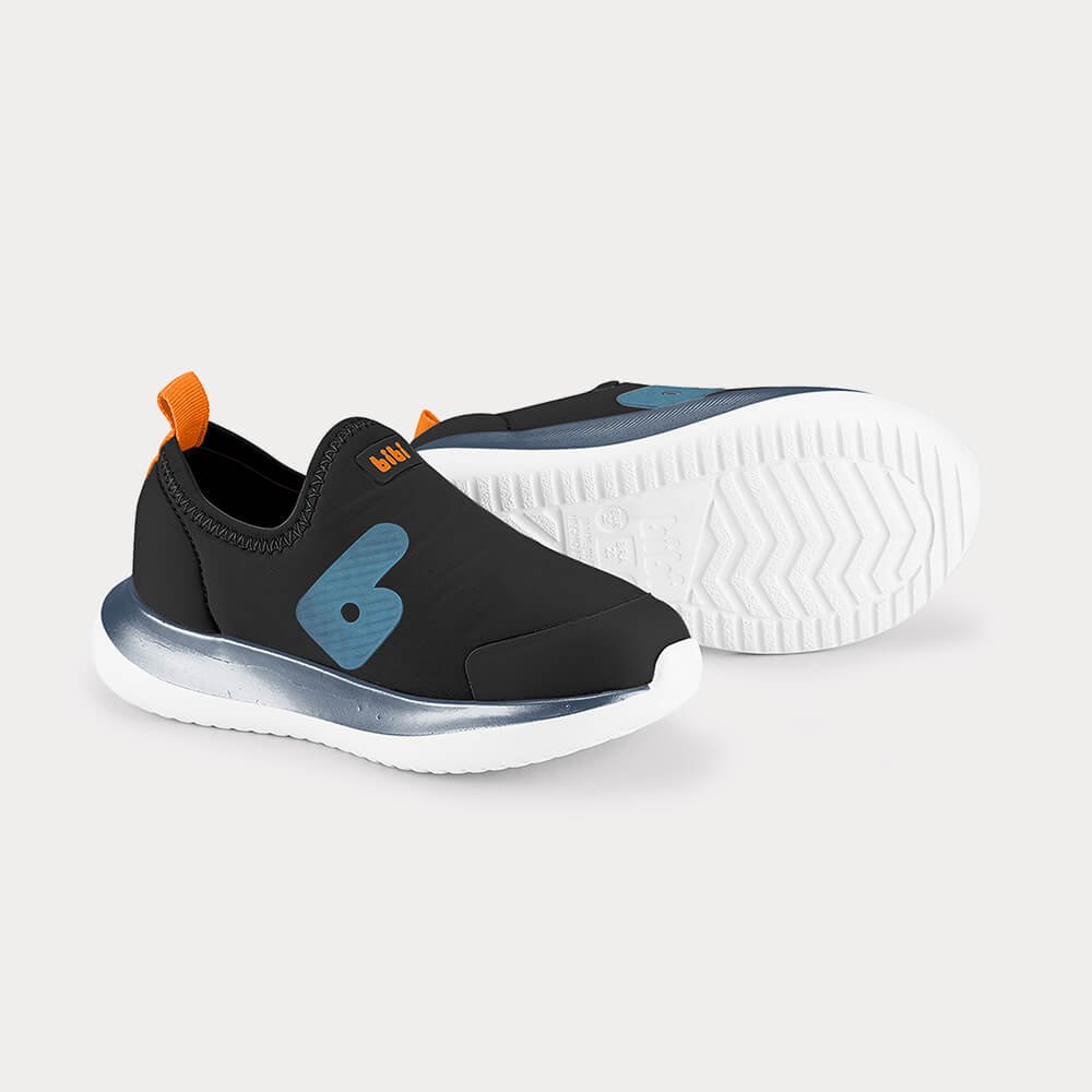 Tênis Infantil Bibi Flash Preto com Laranja Preto 4