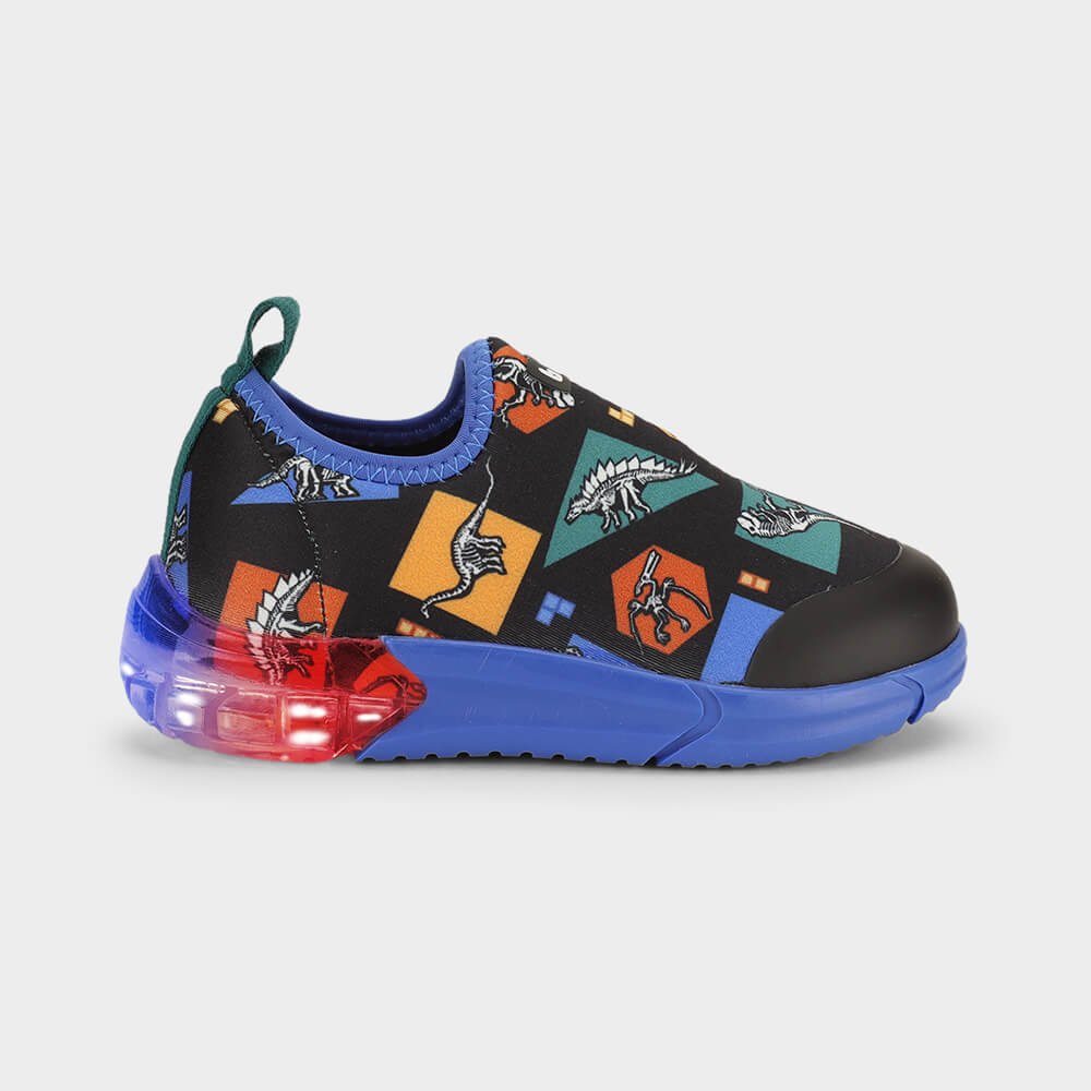 Tênis Infantil Bibi Space Preto de Dinossauros