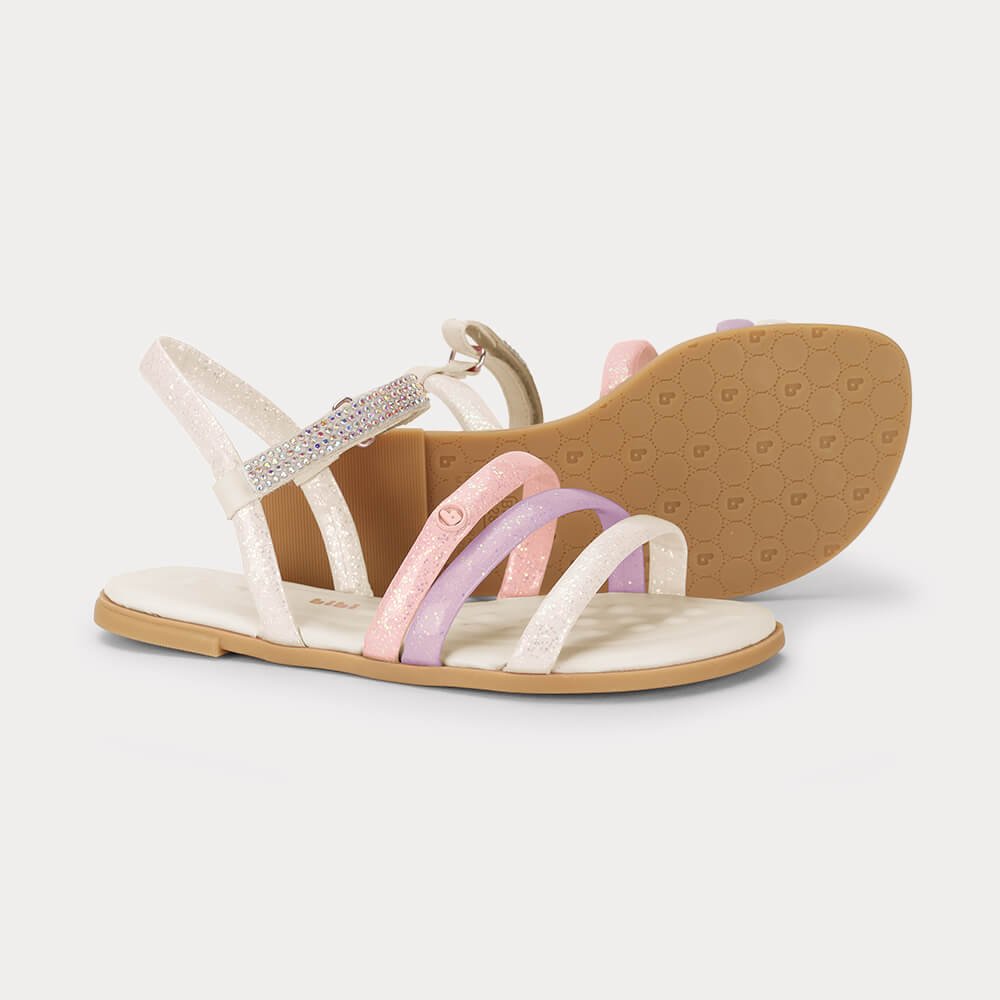 Sandália Infantil Bibi Shine Kids Branca Perolizada Branco 4