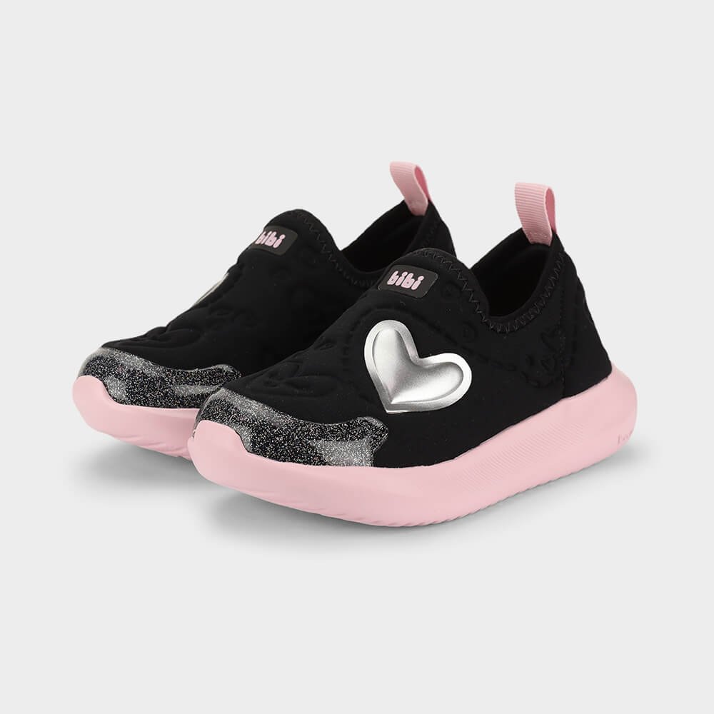 Tênis Infantil Bibi Flash Preto de Coração Preto 2