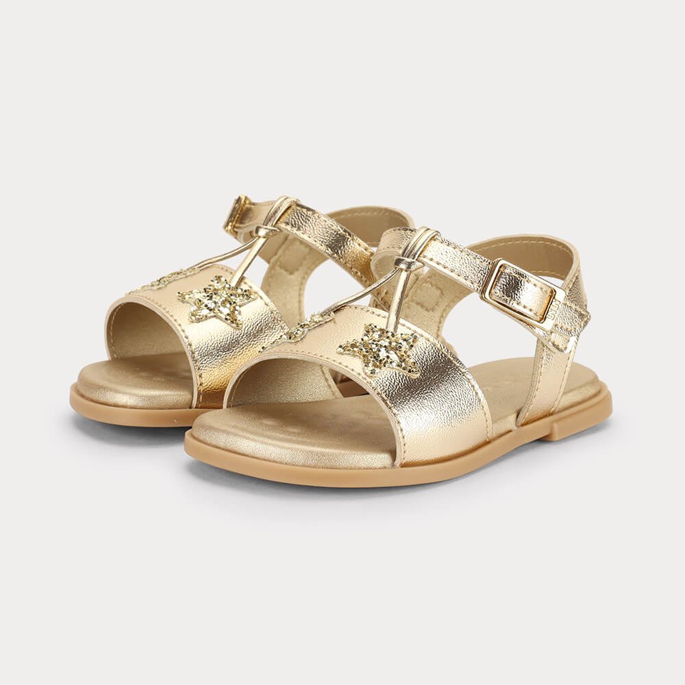 Sandália Infantil Bibi Shine Mini Dourada 1233123 Dourado 2