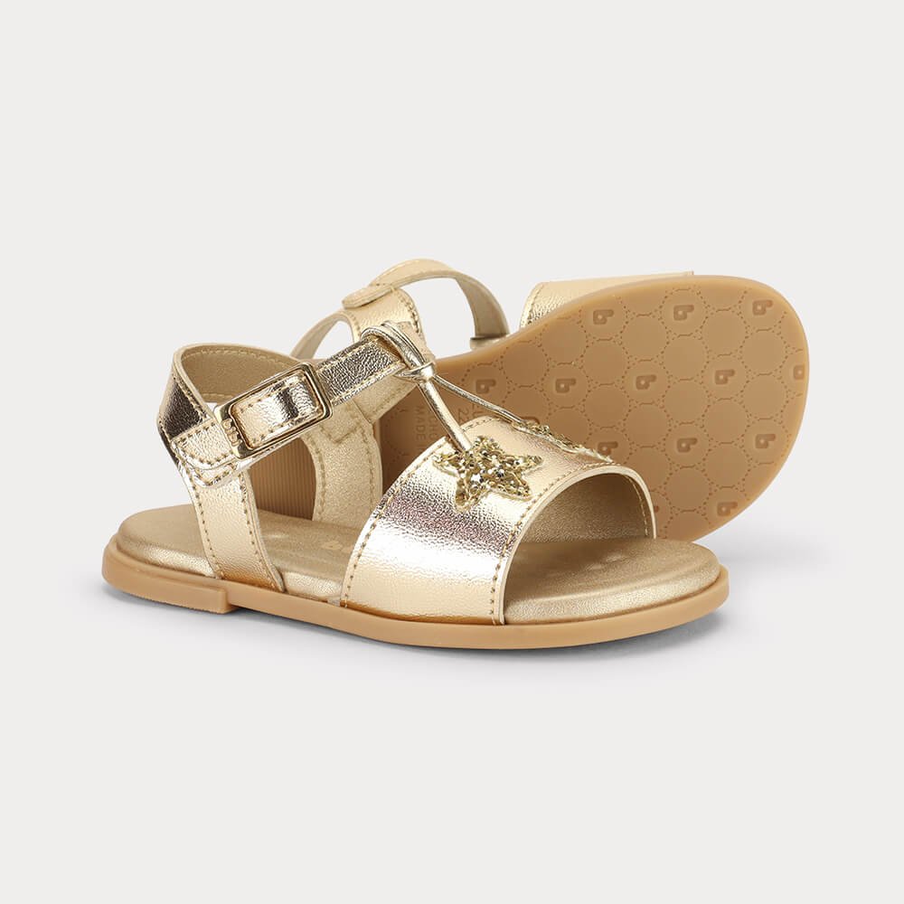Sandália Infantil Bibi Shine Mini Dourada 1233123 Dourado 4