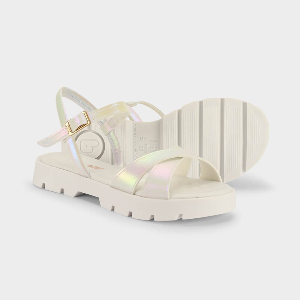 Sandália Infantil Bibi Plataforma 2.0 Branca Perolizada Branco 4