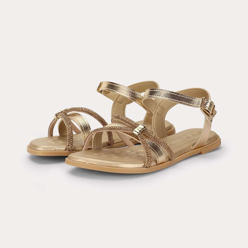 Sandália Infantil Bibi Shine Kids Dourada Dourado 2