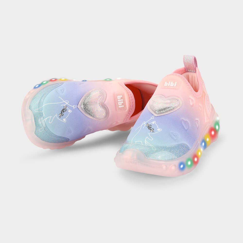 Tênis Infantil de Luz Bibi Roller Celebration 3.0 Tie Dye Rosa 3