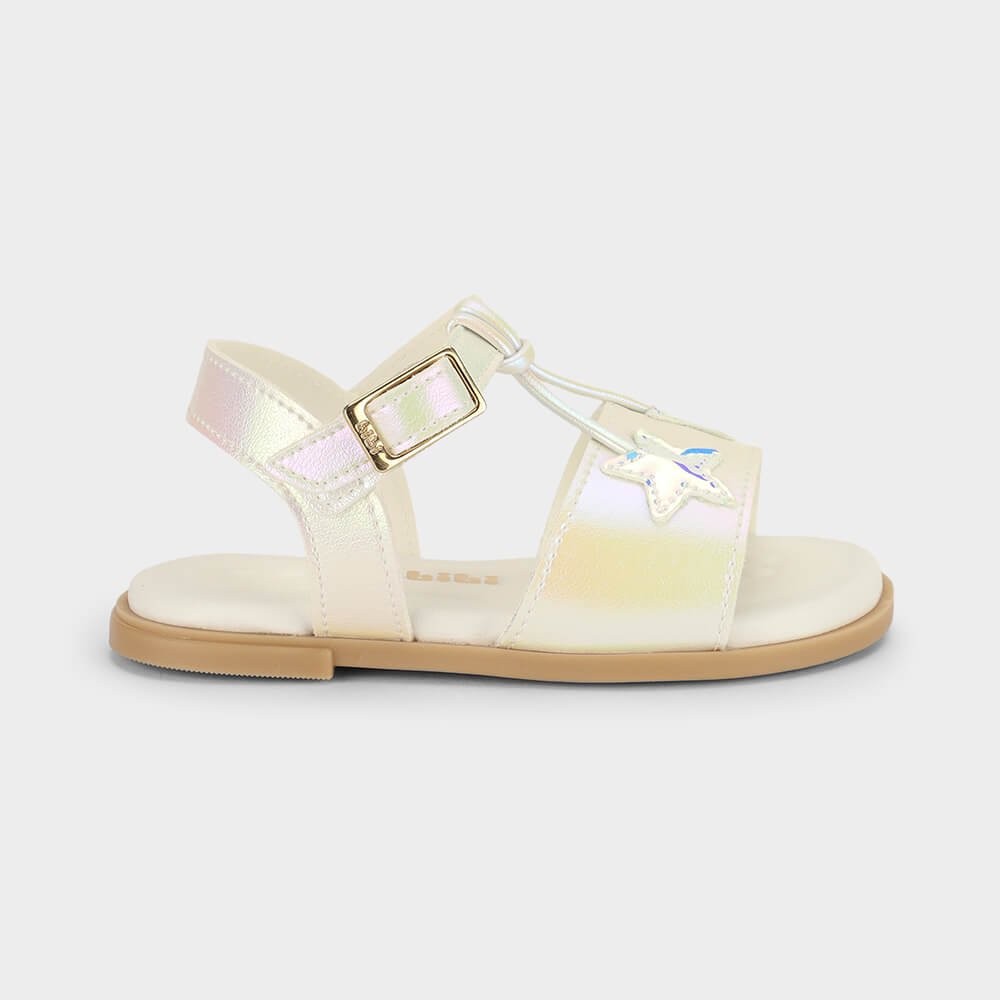 Sandália Infantil Bibi Shine Mini Branca Perolizada