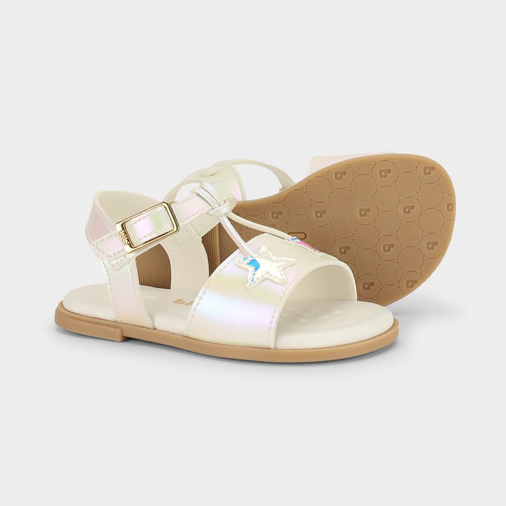 Sandália Infantil Bibi Shine Mini Branca Perolizada Branco 4