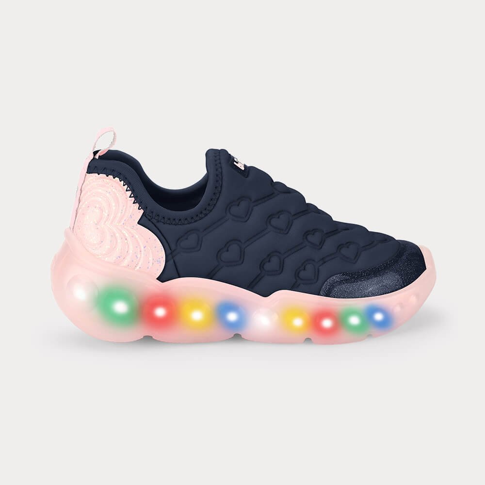 Tênis Infantil de Luz Bibi Roller Celebration 3.0 Azul Marinho