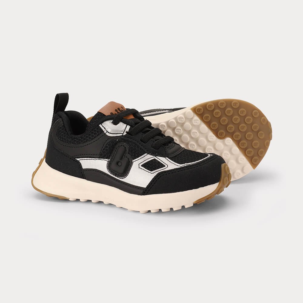 Tênis Infantil Bibi Jogging Kids Preto com Prata Preto 4