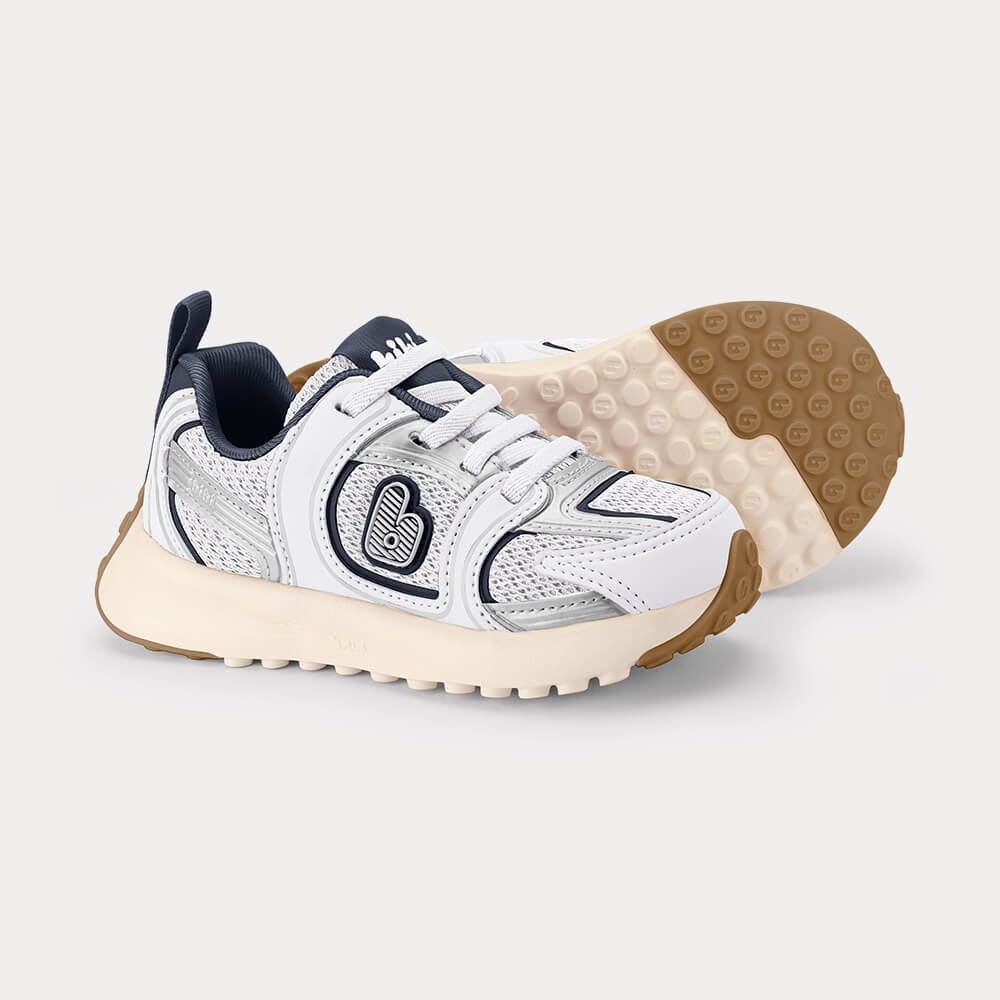 Tênis Infantil Bibi Jogging Branco com Azul Marinho Branco 6